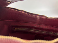Half Moon Bamboo Ring Hobo Bag in Maroon