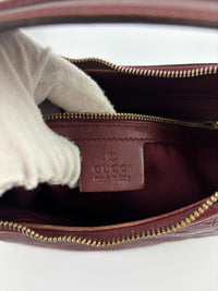 Half Moon Bamboo Ring Hobo Bag in Maroon