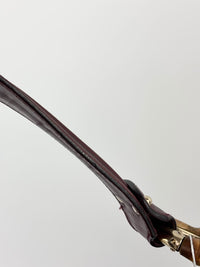 Half Moon Bamboo Ring Hobo Bag in Maroon