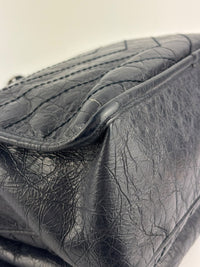 Niki Medium Shoulder Bag Dark Navy Crinkled Leather
