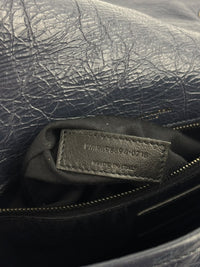 Niki Medium Shoulder Bag Dark Navy Crinkled Leather