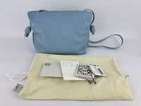 Mini Flamenco Knot Clutch Dusty Blue Calfskin