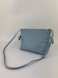 Mini Flamenco Knot Clutch Dusty Blue Calfskin
