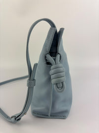 Mini Flamenco Knot Clutch Dusty Blue Calfskin