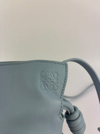 Mini Flamenco Knot Clutch Dusty Blue Calfskin