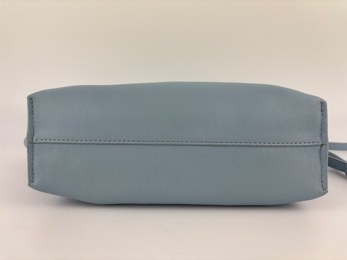 Mini Flamenco Knot Clutch Dusty Blue Calfskin