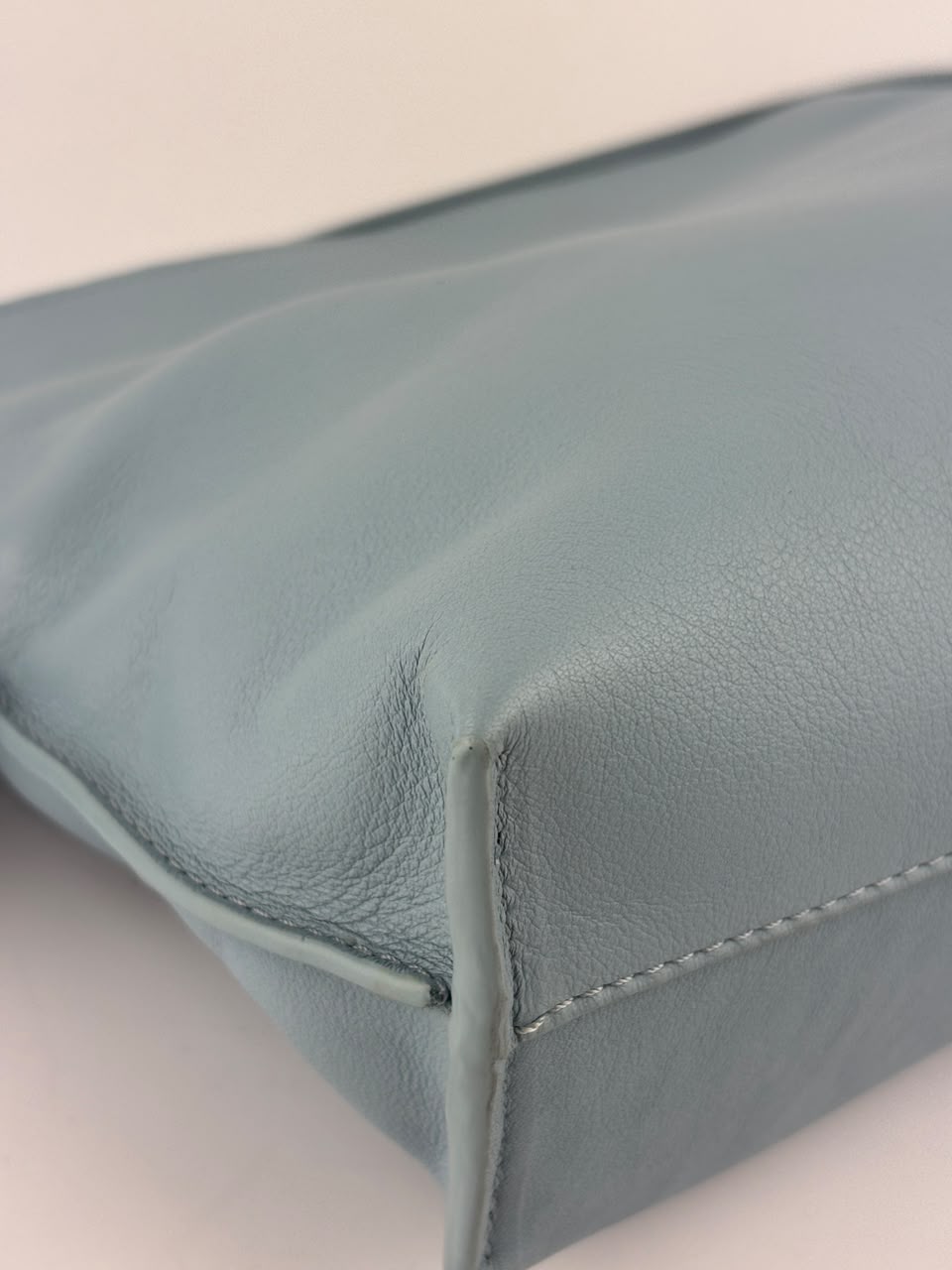 Mini Flamenco Knot Clutch Dusty Blue Calfskin