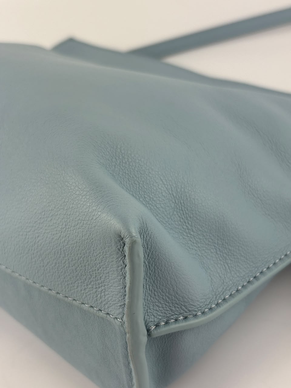 Mini Flamenco Knot Clutch Dusty Blue Calfskin