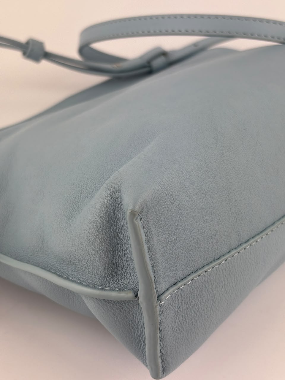 Mini Flamenco Knot Clutch Dusty Blue Calfskin