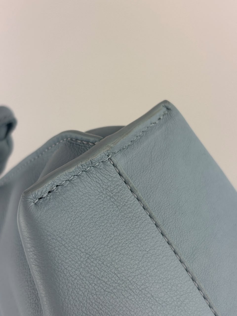 Mini Flamenco Knot Clutch Dusty Blue Calfskin