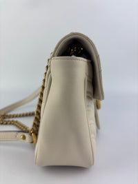 GG Marmont Small Matelassé Shoulder Bag White Quilted Leather