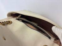GG Marmont Small Matelassé Shoulder Bag White Quilted Leather