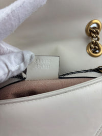 GG Marmont Small Matelassé Shoulder Bag White Quilted Leather