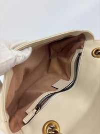GG Marmont Small Matelassé Shoulder Bag White Quilted Leather