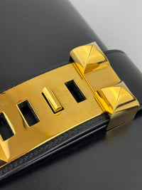 Medor 29 Clutch Black Box Leather GHW
