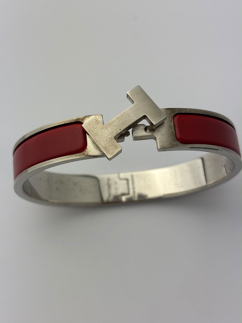 Clic H Bracelet Red PHW Size TGM
