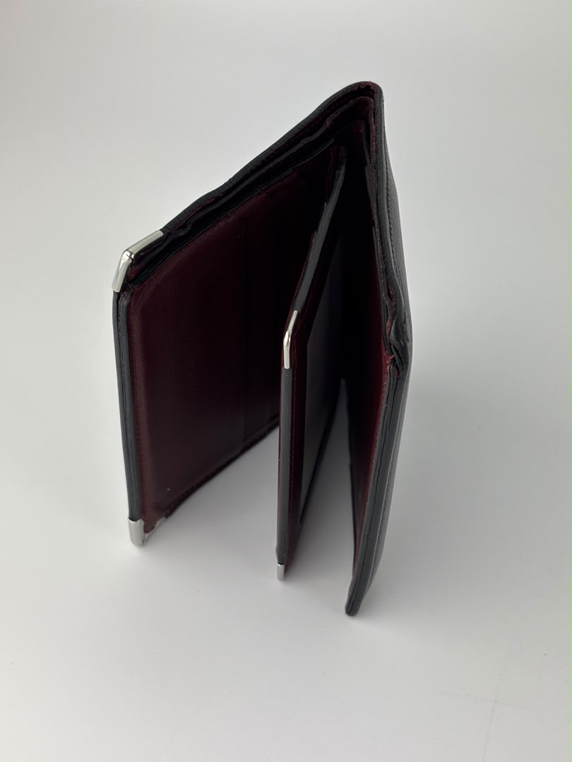 Must Vertical Multi Compartment Wallet in Black