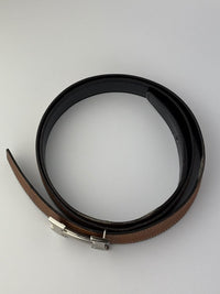 H Buckle Belt 32mm Reversible in Gold Togo / Black Box Size 110