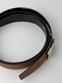 H Buckle Belt 32mm Reversible in Gold Togo / Black Box Size 110