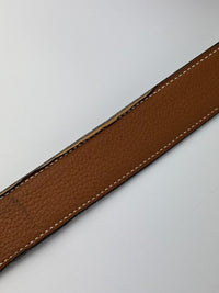H Buckle Belt 32mm Reversible in Gold Togo / Black Box Size 110