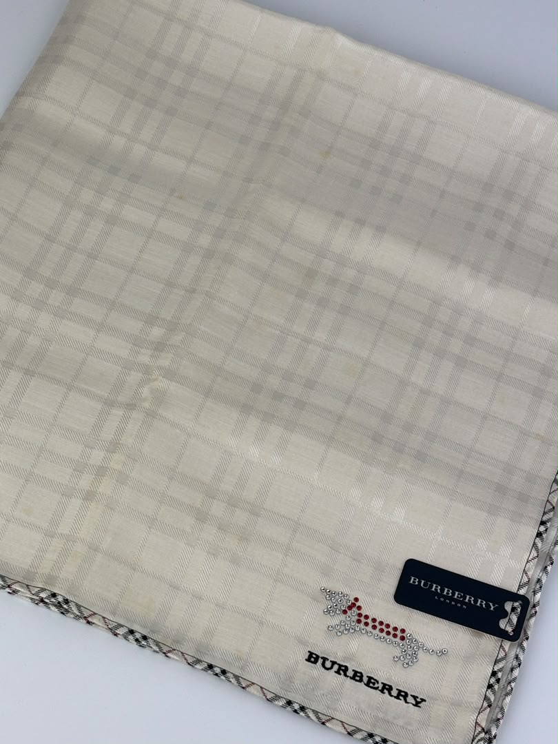 Embellished Large Handkerchief in Off White 58cm
