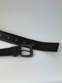 Intrecciato Leather Belt 32mm in Dark Brown Size 105cm