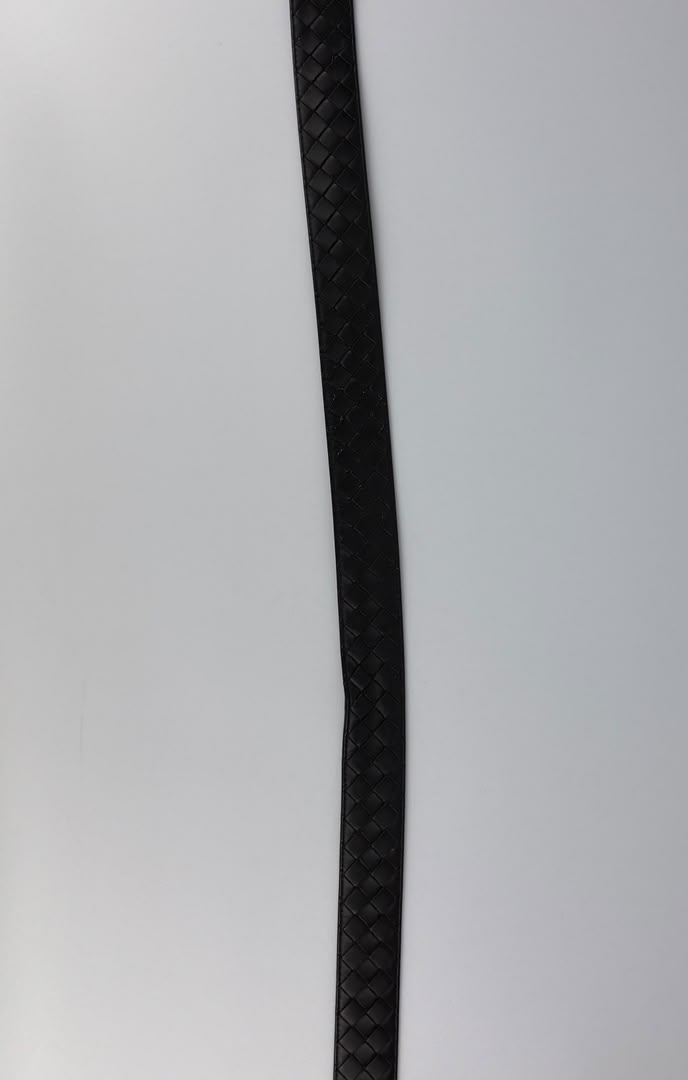 Intrecciato Leather Belt 32mm in Dark Brown Size 105cm