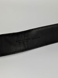 Intrecciato Leather Belt 32mm in Dark Brown Size 105cm