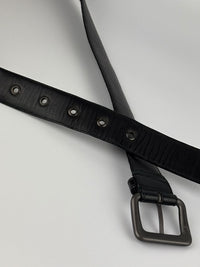 Intrecciato Leather Belt 32mm in Black Size 105cm