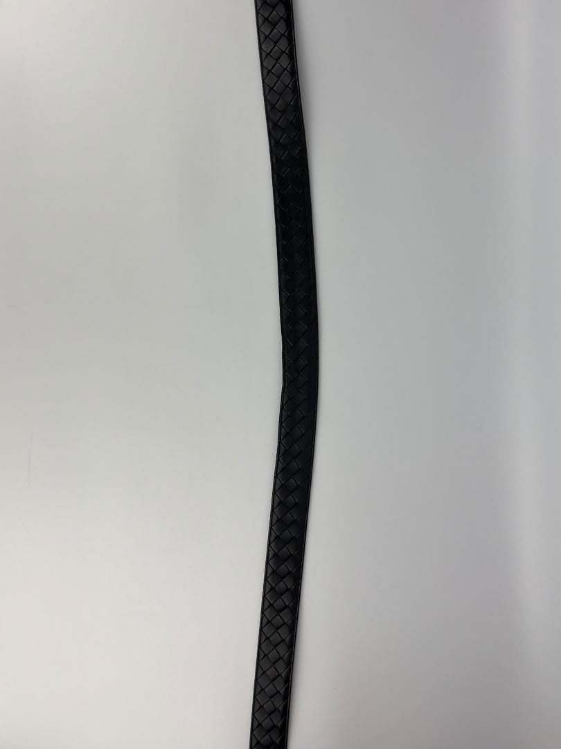 Intrecciato Leather Belt 32mm in Black Size 105cm
