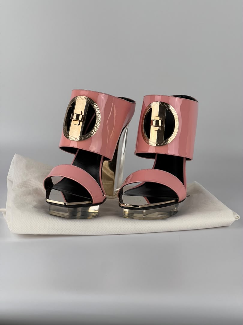 Pink Patent Leather Platform Mules Spring 2015 Size 39