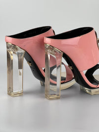 Pink Patent Leather Platform Mules Spring 2015 Size 39