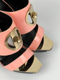 Pink Patent Leather Platform Mules Spring 2015 Size 39