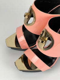 Pink Patent Leather Platform Mules Spring 2015 Size 39