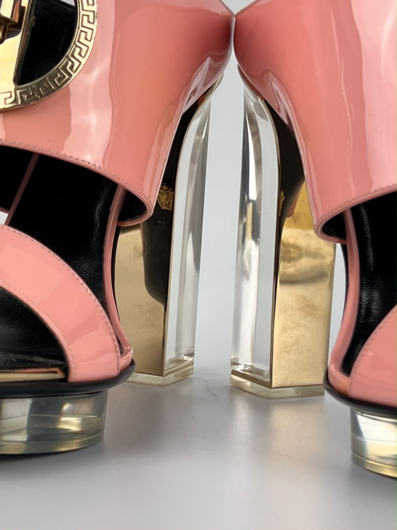Pink Patent Leather Platform Mules Spring 2015 Size 39