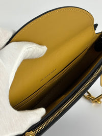 Black Leather Half-Moon Shoulder Bag