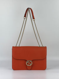 510303 Dollar Calfskin Interlocking G Orange Medium
