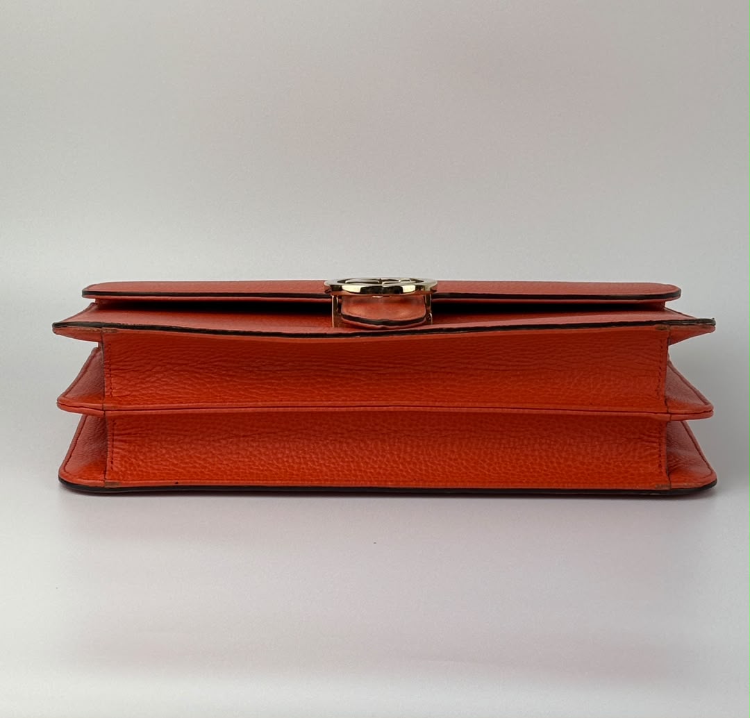 510303 Dollar Calfskin Interlocking G Orange Medium