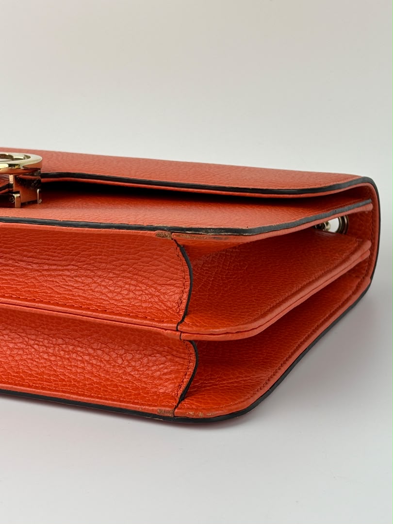 510303 Dollar Calfskin Interlocking G Orange Medium