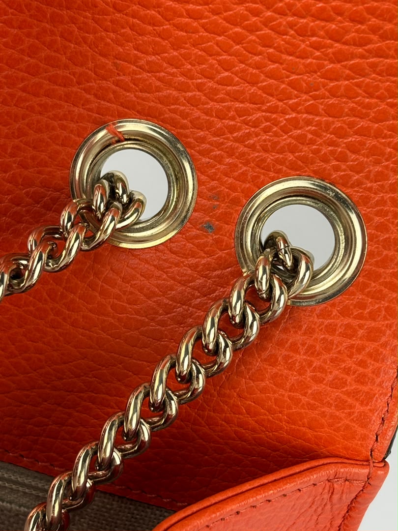 510303 Dollar Calfskin Interlocking G Orange Medium