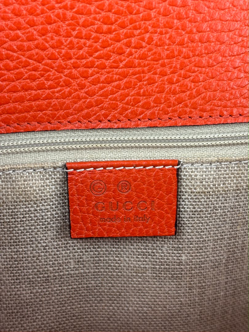 510303 Dollar Calfskin Interlocking G Orange Medium