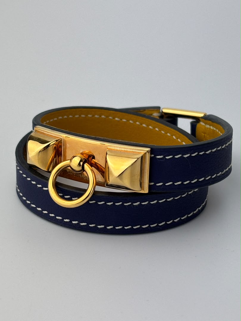 Rivale Double Tour in Bleu Encre / Jaune Ambre Size T1