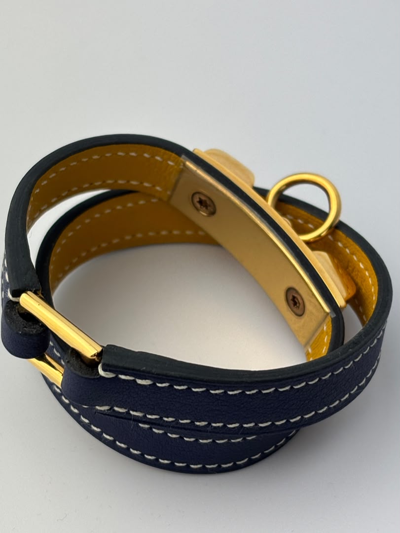 Rivale Double Tour in Bleu Encre / Jaune Ambre Size T1