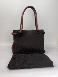 Chocolate GG Canvas Horsebit Shoulder Bag (Tom Ford Era)