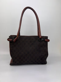 Chocolate GG Canvas Horsebit Shoulder Bag (Tom Ford Era)
