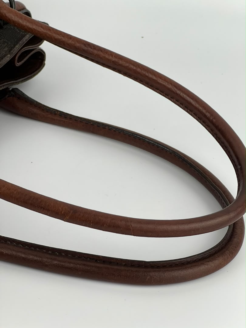 Chocolate GG Canvas Horsebit Shoulder Bag (Tom Ford Era)