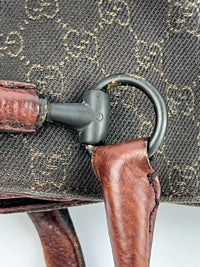 Chocolate GG Canvas Horsebit Shoulder Bag (Tom Ford Era)