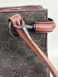Chocolate GG Canvas Horsebit Shoulder Bag (Tom Ford Era)