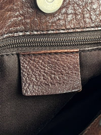 Chocolate GG Canvas Horsebit Shoulder Bag (Tom Ford Era)