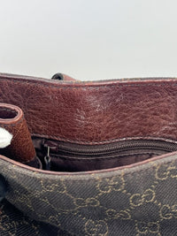 Chocolate GG Canvas Horsebit Shoulder Bag (Tom Ford Era)